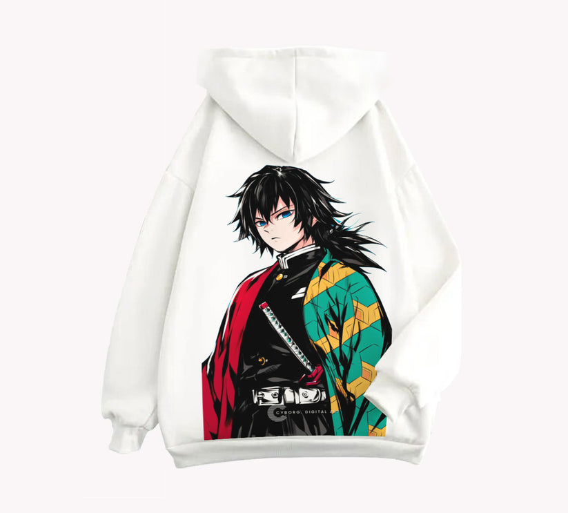 Giyu Tomioka Demon Slayer Padded Jacket with Green and Orange Cube Water Style Design TS04