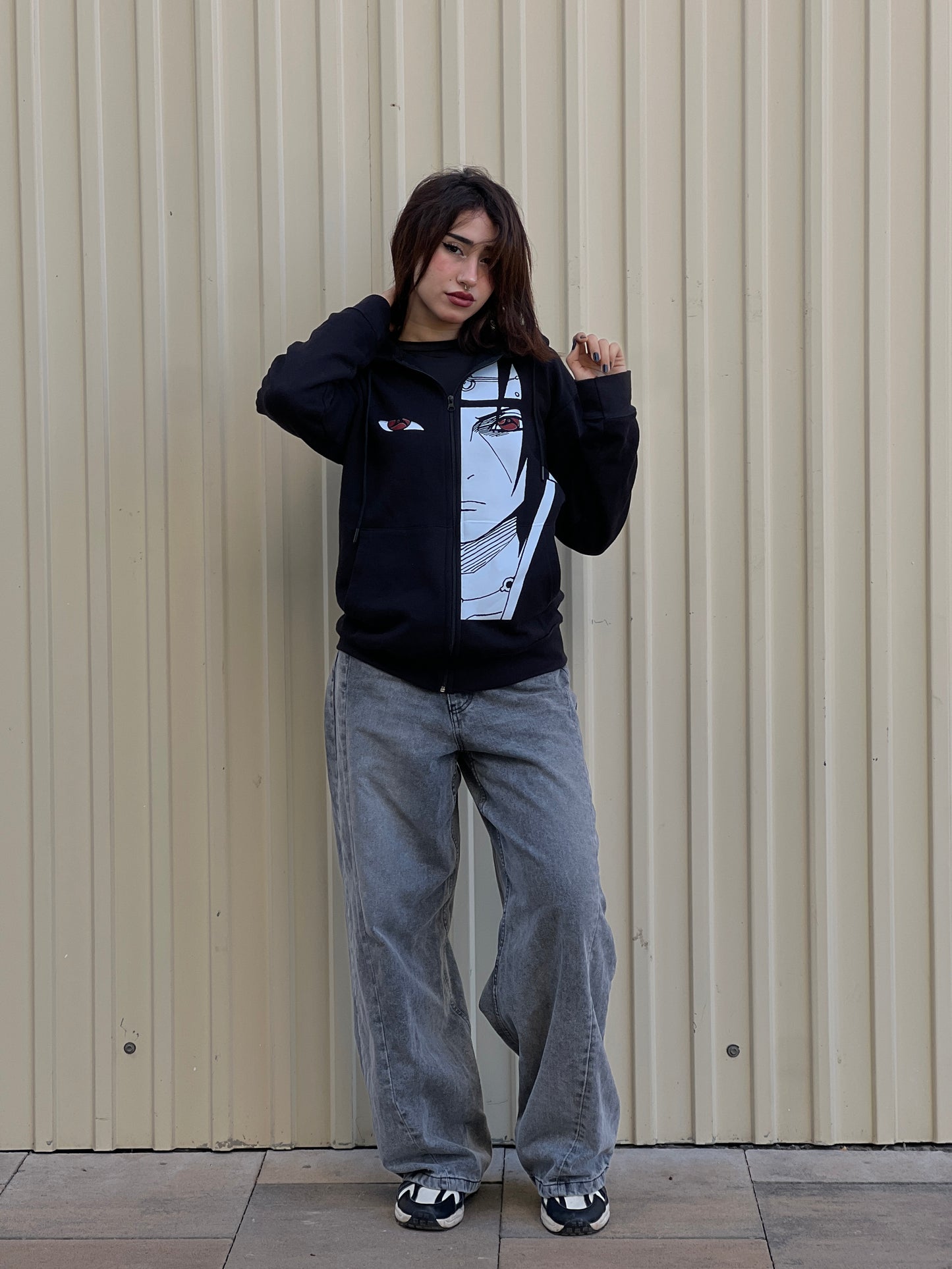 Hoodie Itachi Uchiha Sharingan – Sweat Naruto Akatsuki Unisexe Noir