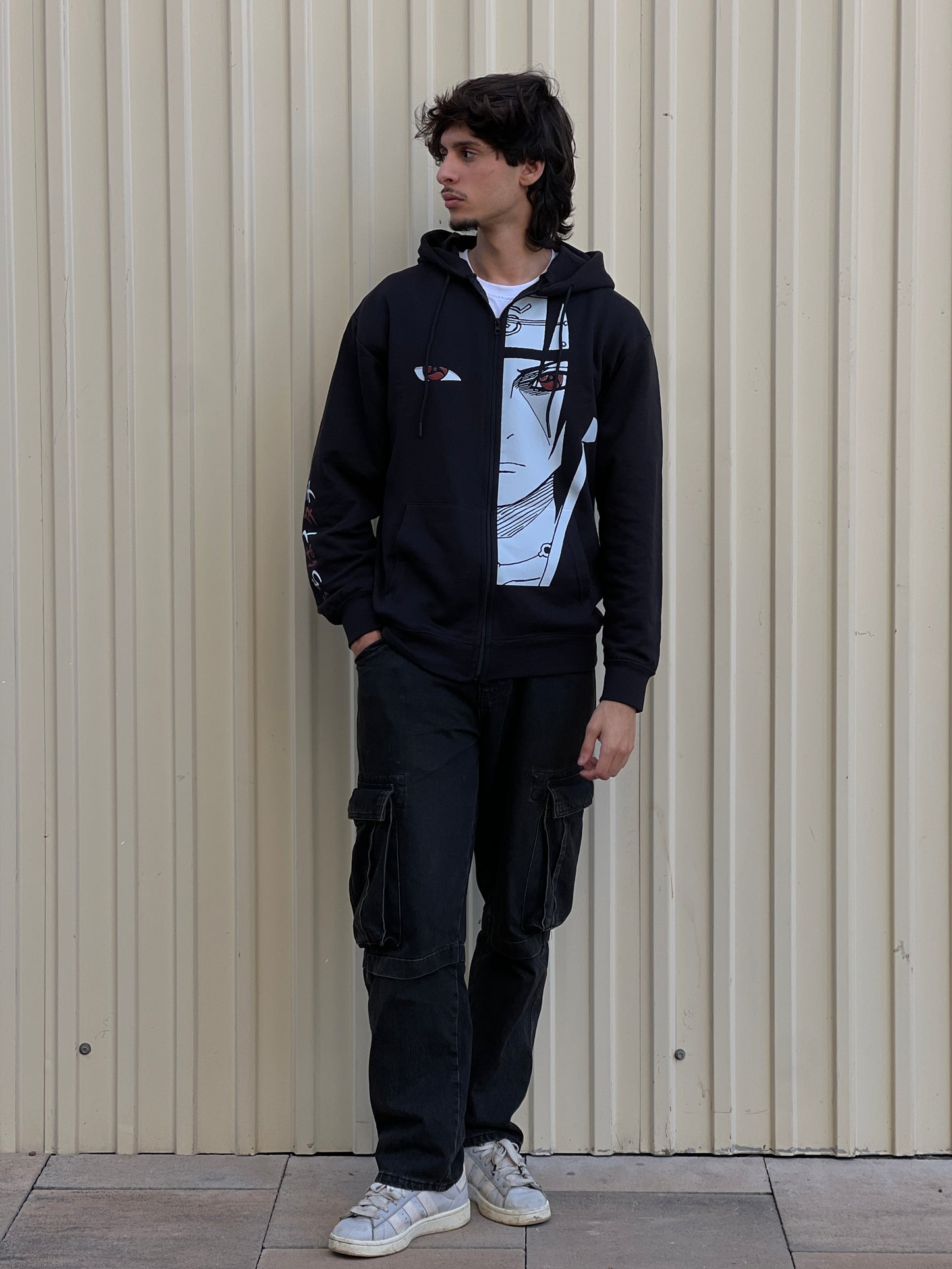 Hoodie Itachi Uchiha Sharingan – Sweat Naruto Akatsuki Unisexe Noir